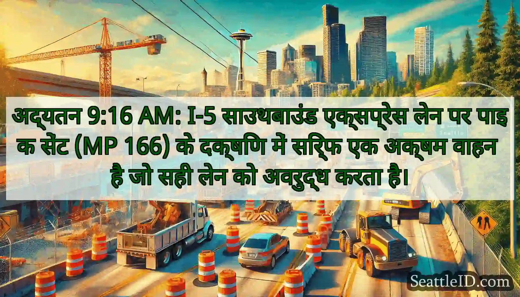 अद्यतन 9:16 AM: I-5 साउथबाउंड एक्सप्रेस लेन पर