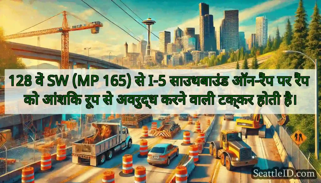 128 वें SW (MP 165) से I-5 साउथबाउंड ऑन-रैंप पर