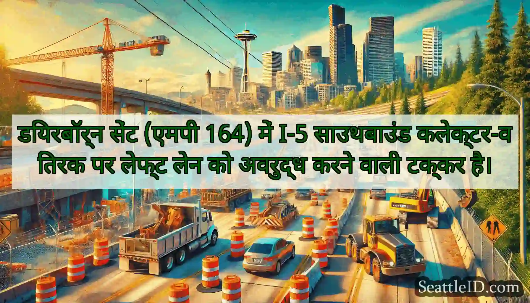 डियरबॉर्न सेंट (एमपी 164) में I-5 साउथबाउंड