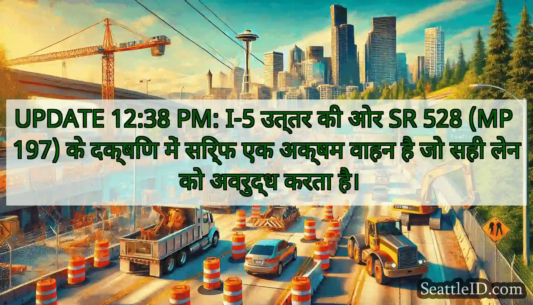 UPDATE 12:38 PM: I-5 उत्तर की ओर SR 528 (MP 197)