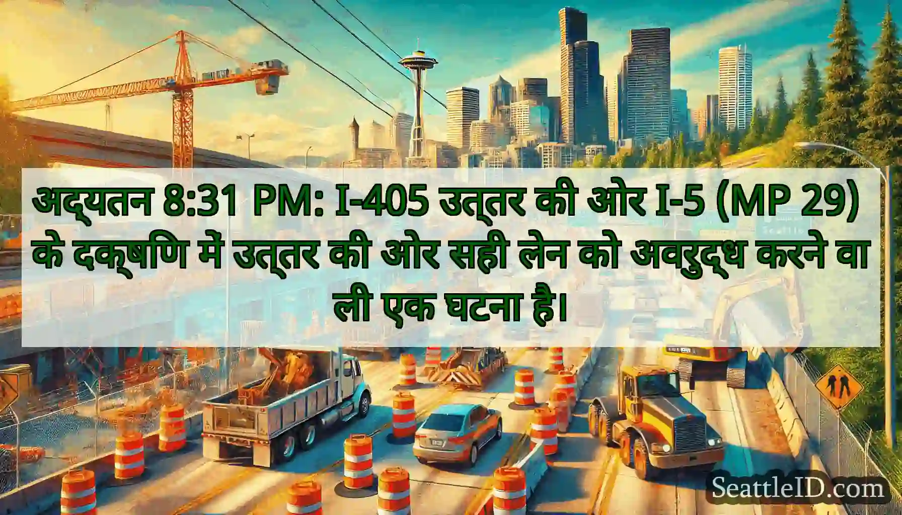 अद्यतन 8:31 PM: I-405 उत्तर की ओर I-5 (MP 29) के