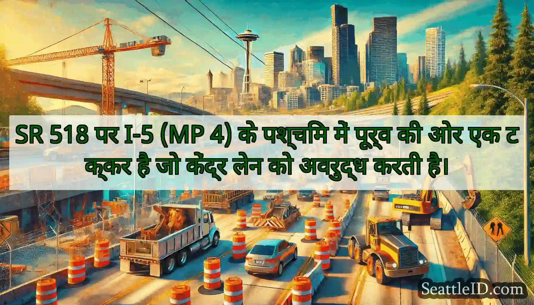 SR 518 पर I-5 (MP 4) के पश्चिम में पूर्व की ओर एक