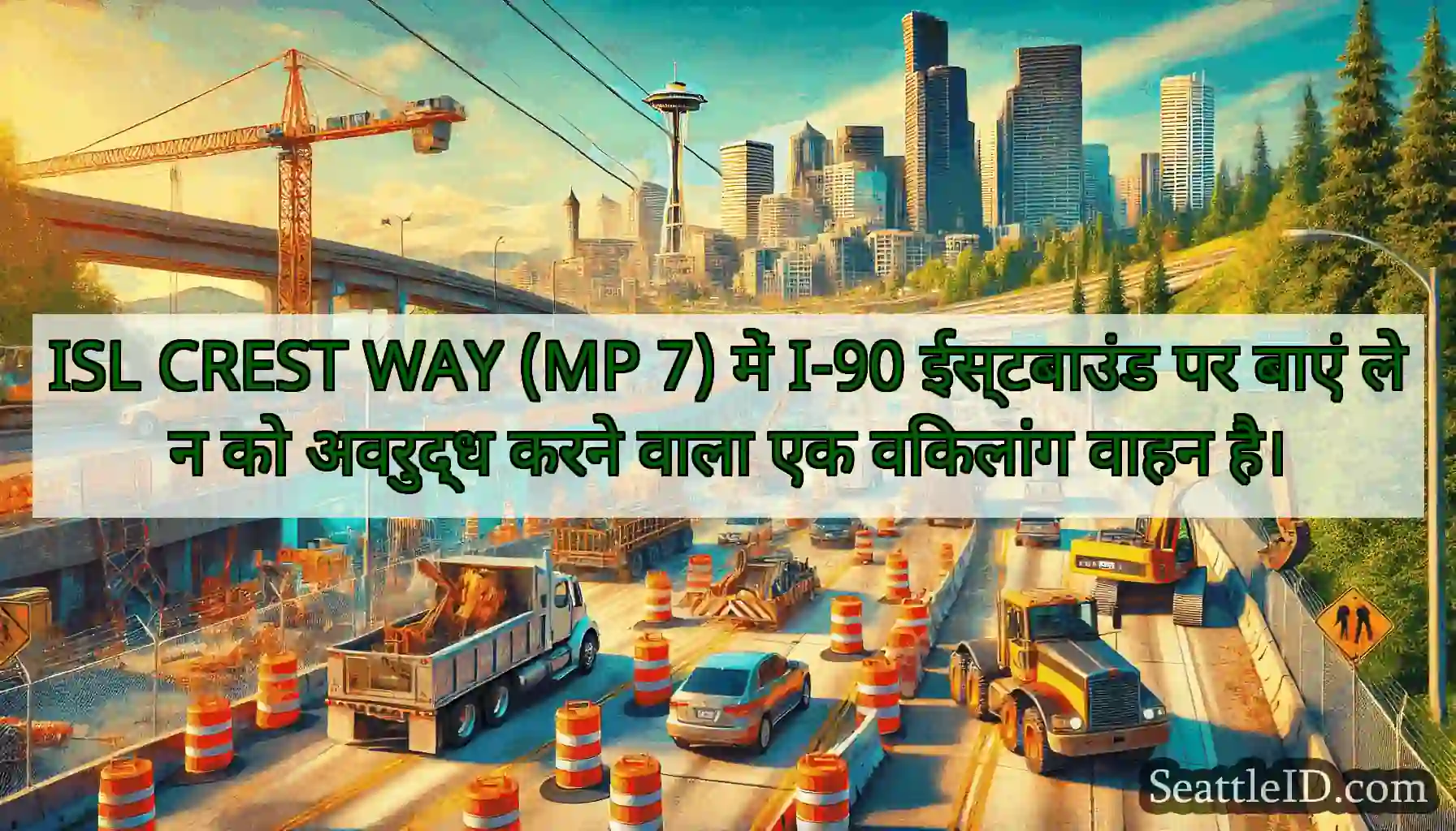 ISL CREST WAY (MP 7) में I-90 ईस्टबाउंड पर बाएं