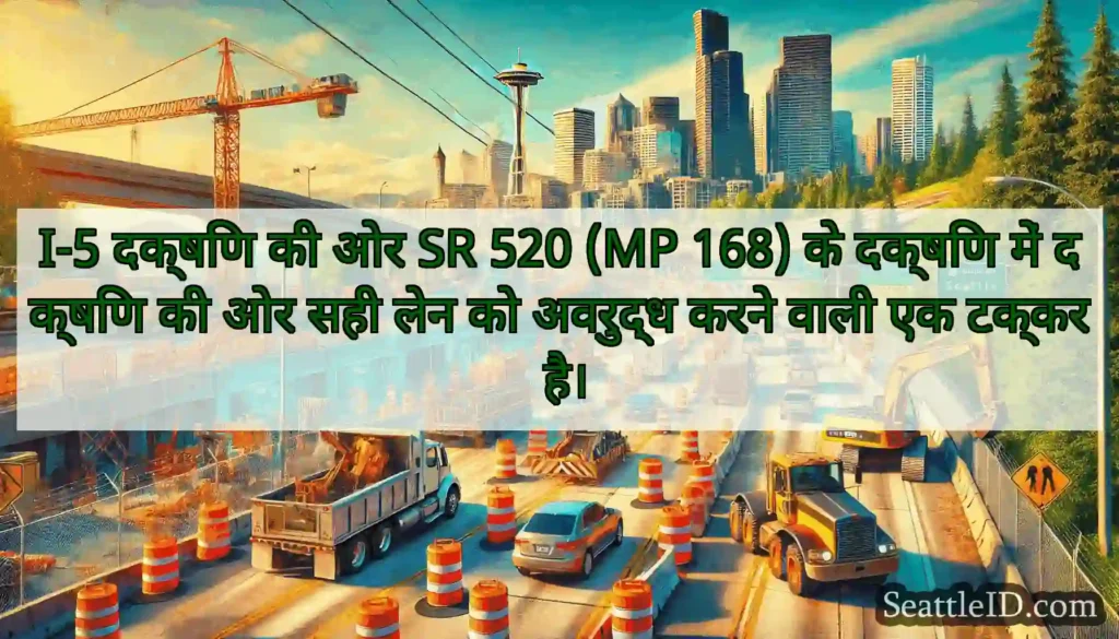 I-5 दक्षिण की ओर SR 520 (MP 168) के दक्षिण में
