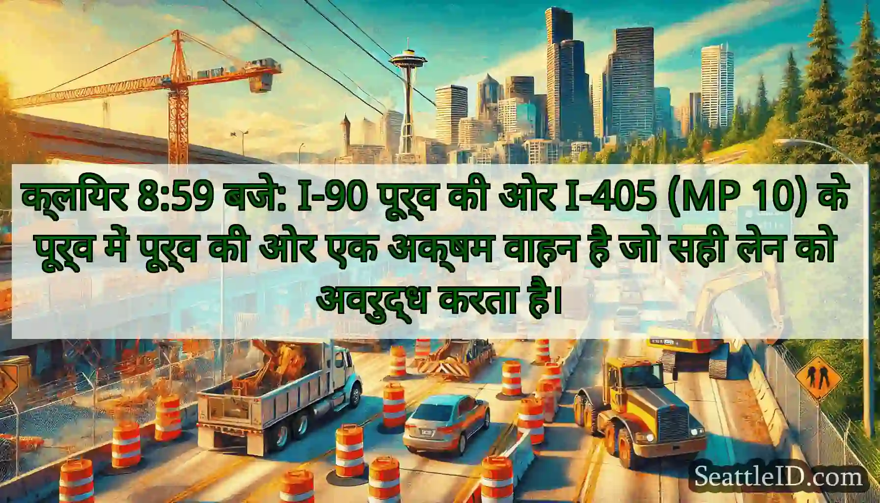 क्लियर 8:59 बजे: I-90 पूर्व की ओर I-405 (MP 10)