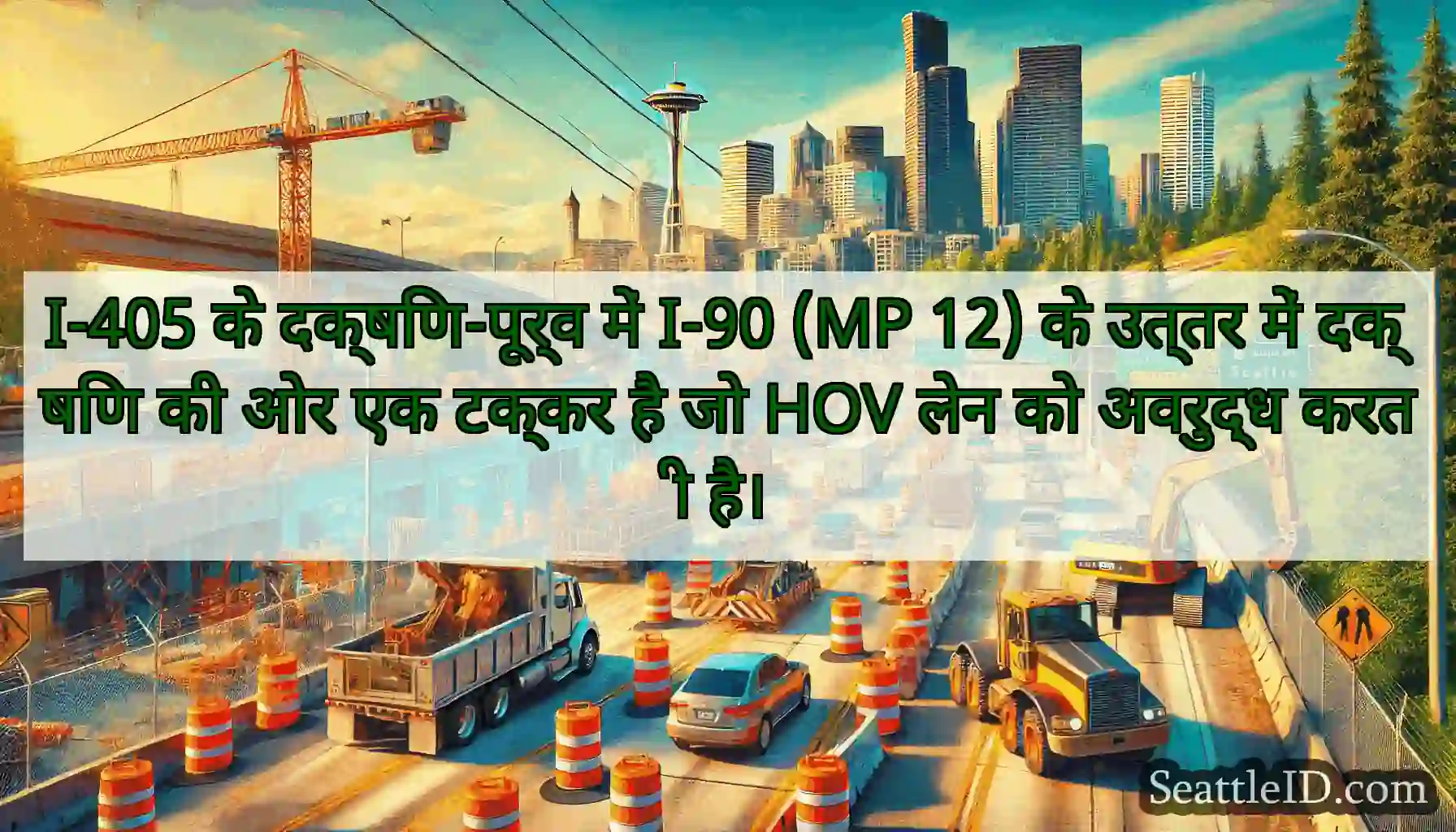 I-405 के दक्षिण-पूर्व में I-90 (MP 12) के उत्तर