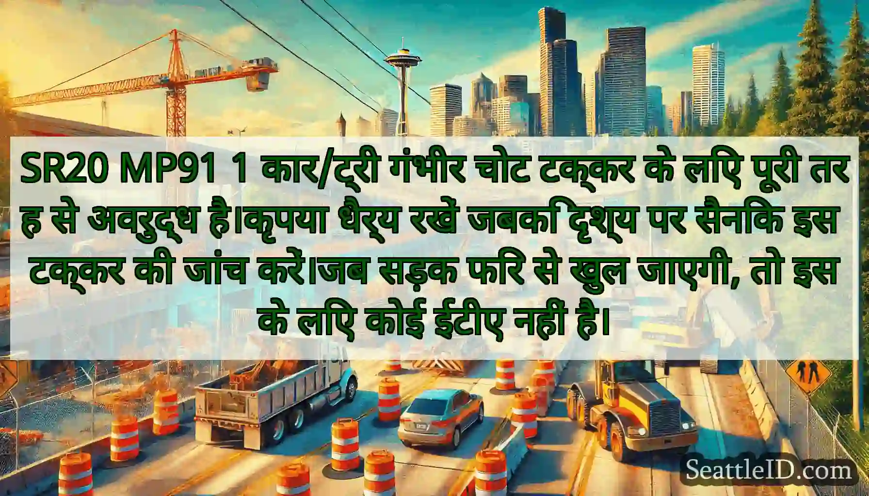 SR20 MP91 1 कार/ट्री गंभीर चोट टक्कर के लिए पूरी