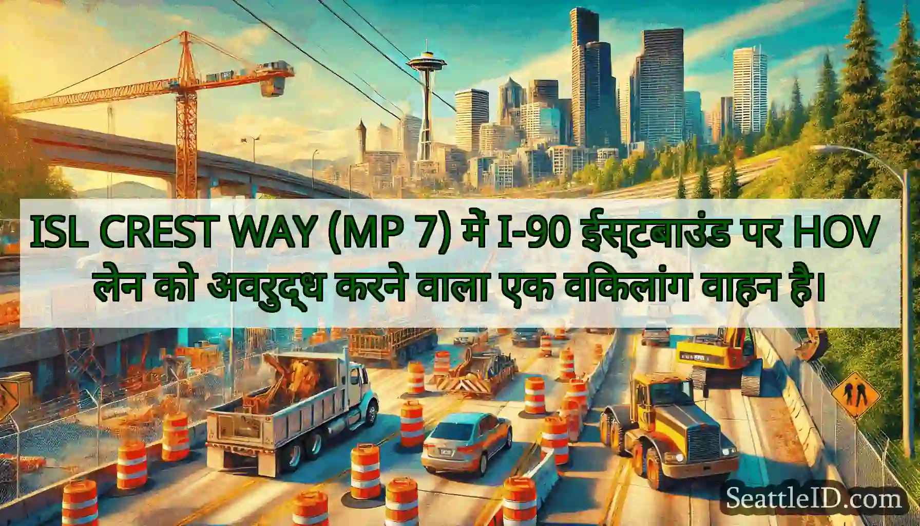 ISL CREST WAY (MP 7) में I-90 ईस्टबाउंड पर HOV