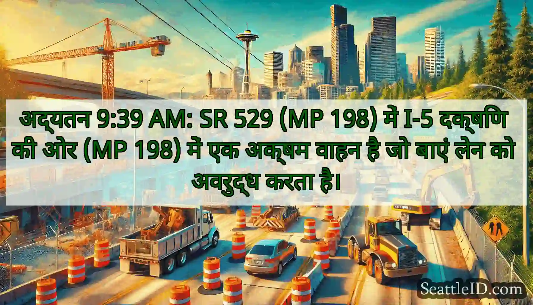 अद्यतन 9:39 AM: SR 529 (MP 198) में I-5 दक्षिण की