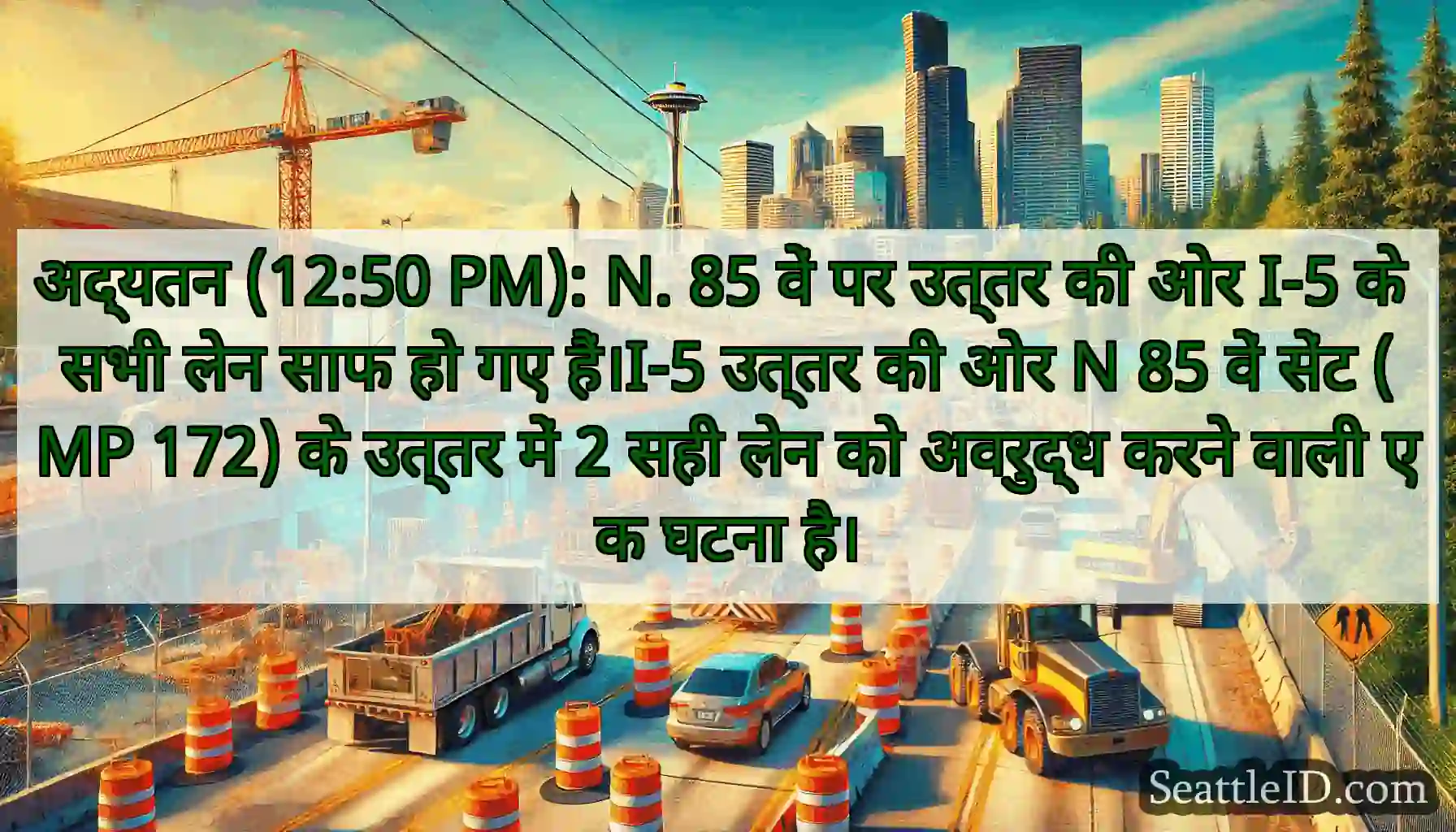 अद्यतन (12:50 PM): N. 85 वें पर उत्तर की ओर I-5