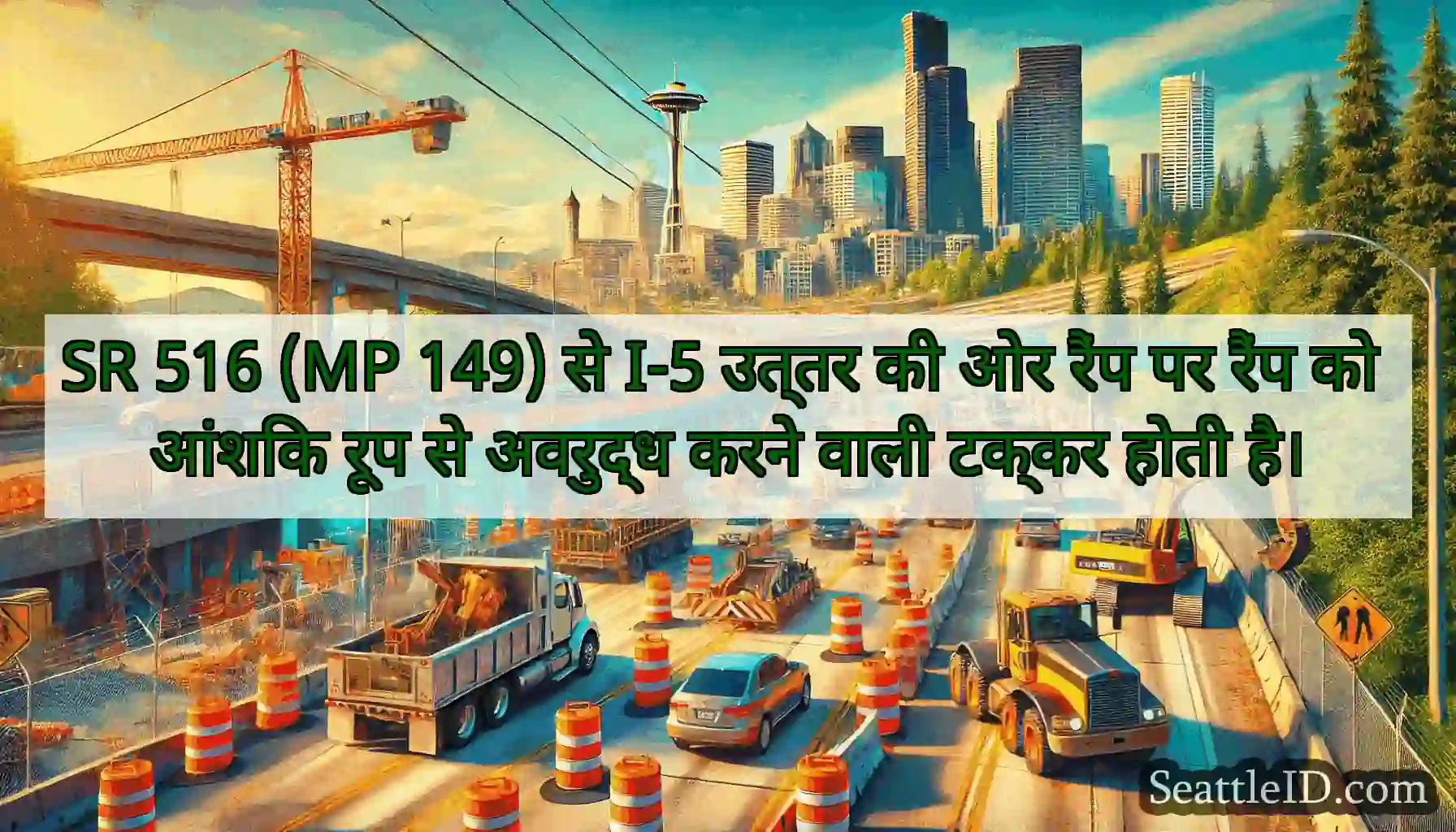 SR 516 (MP 149) से I-5 उत्तर की ओर रैंप पर रैंप
