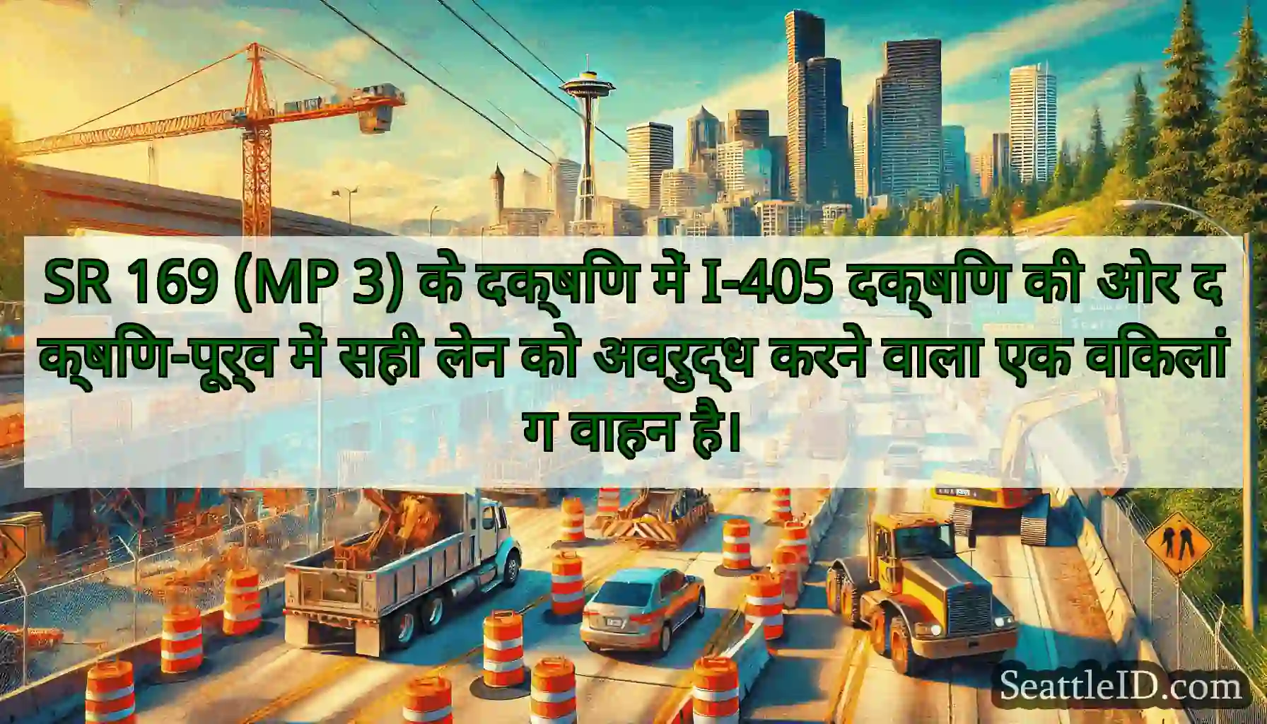 SR 169 (MP 3) के दक्षिण में I-405 दक्षिण की ओर