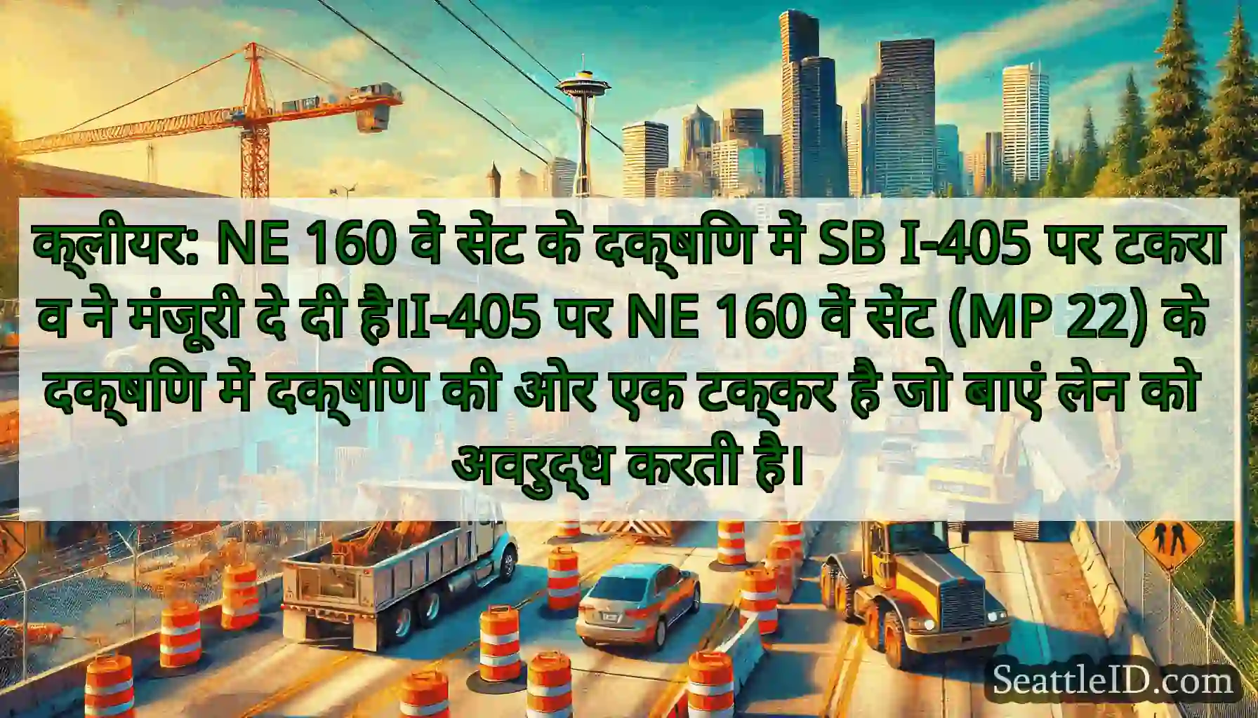 क्लीयर: NE 160 वें सेंट के दक्षिण में SB I-405 पर