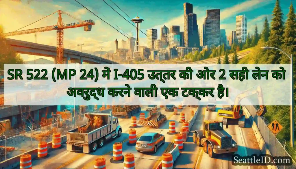 SR 522 (MP 24) में I-405 उत्तर की ओर 2 सही लेन को