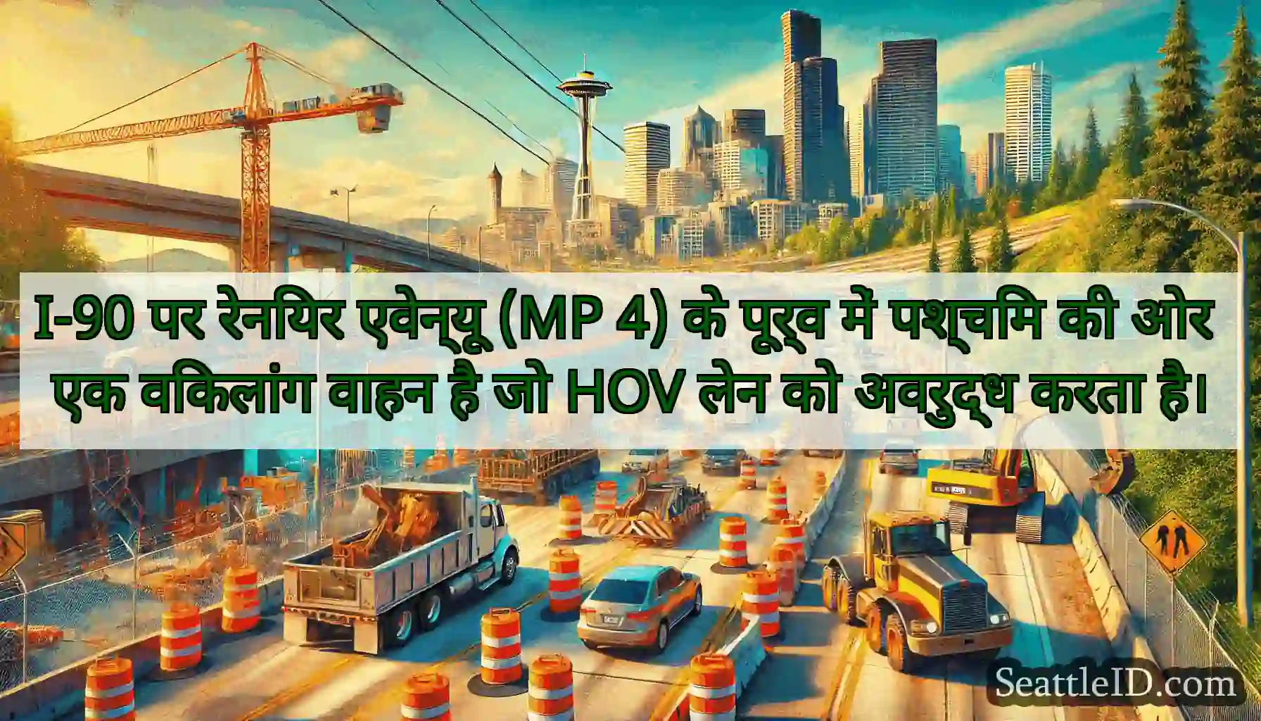 I-90 पर रेनियर एवेन्यू (MP 4) के पूर्व में पश्चिम
