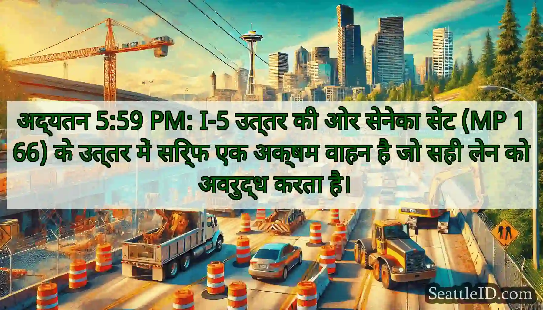 अद्यतन 5:59 PM: I-5 उत्तर की ओर सेनेका सेंट (MP