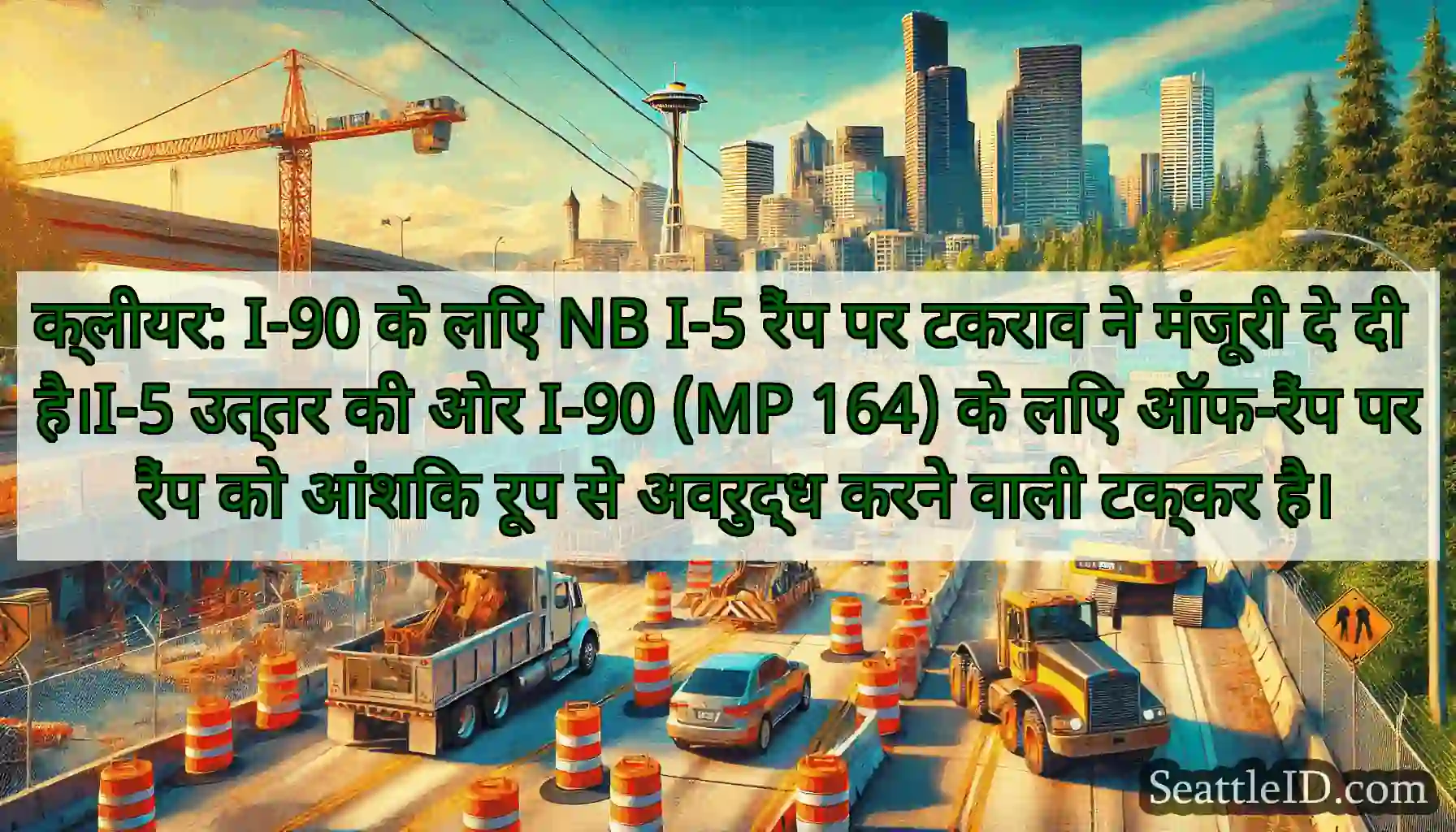 क्लीयर: I-90 के लिए NB I-5 रैंप पर टकराव ने