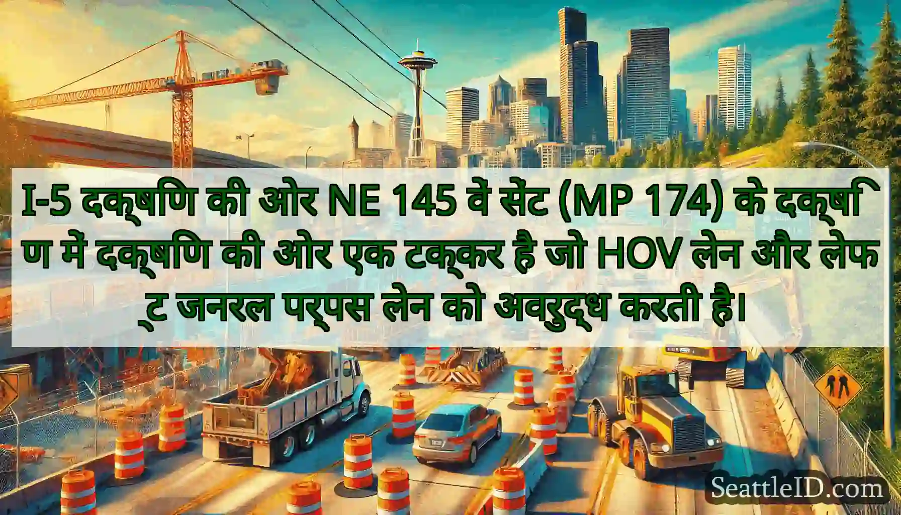 I-5 दक्षिण की ओर NE 145 वें सेंट (MP 174) के