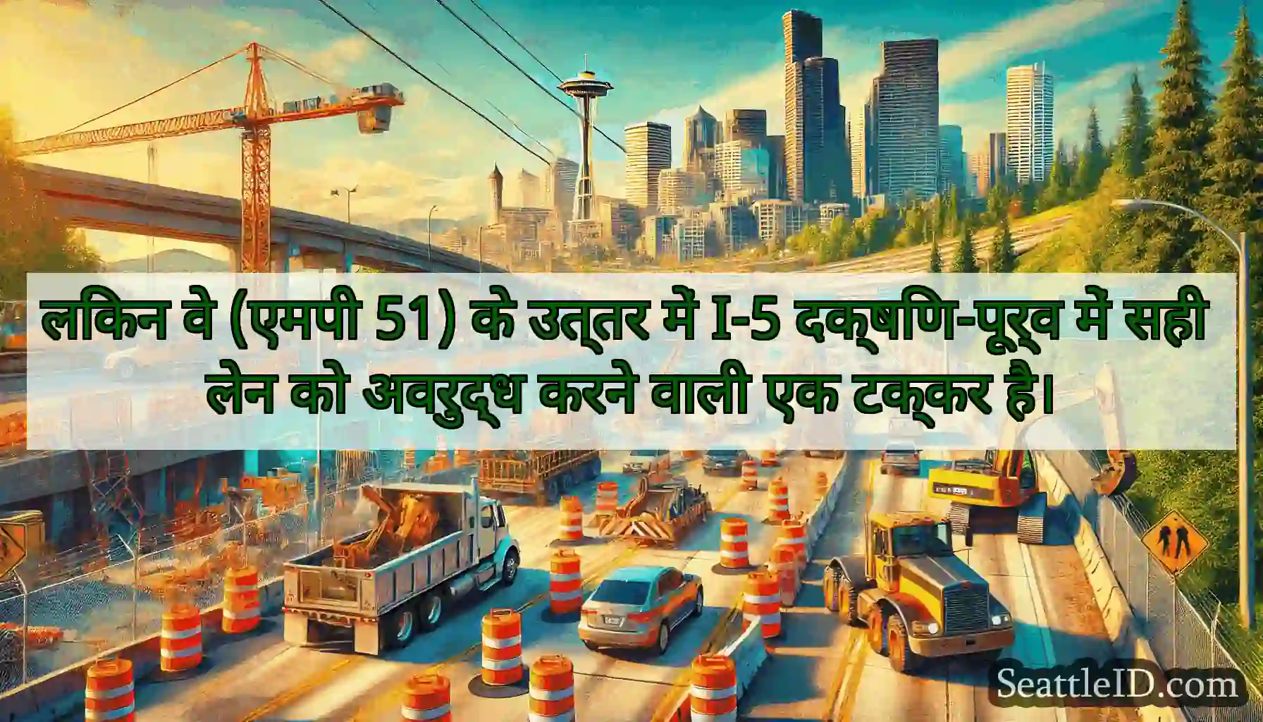 लिंकन वे (एमपी 51) के उत्तर में I-5 दक्षिण-पूर्व