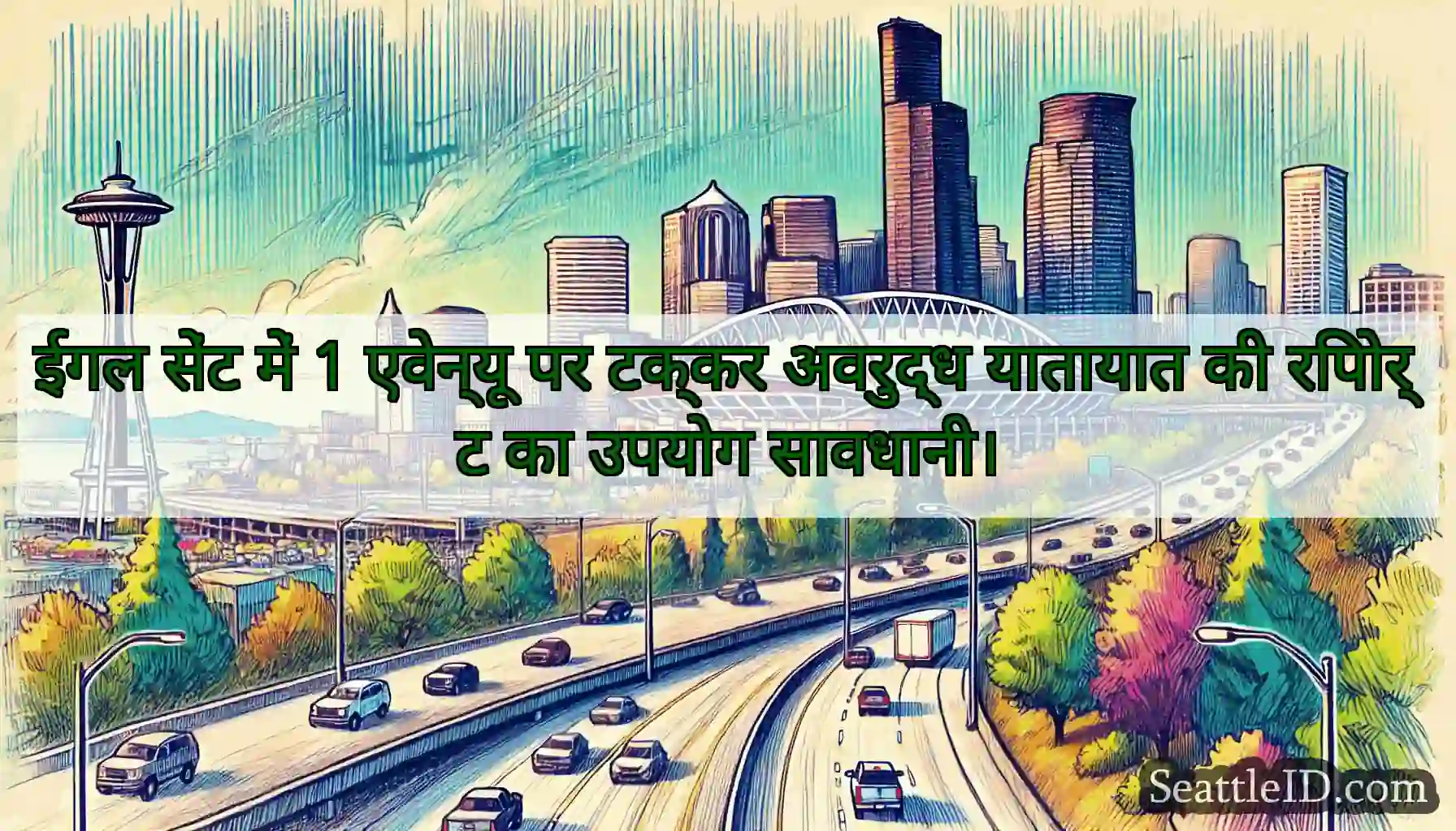 ईगल सेंट में 1 एवेन्यू पर टक्कर अवरुद्ध यातायात