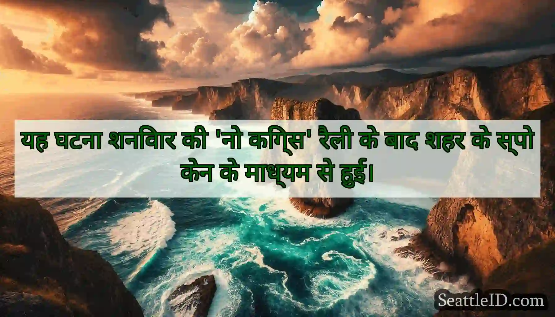 यह घटना शनिवार की 'नो किंग्स' रैली के बाद शहर के
