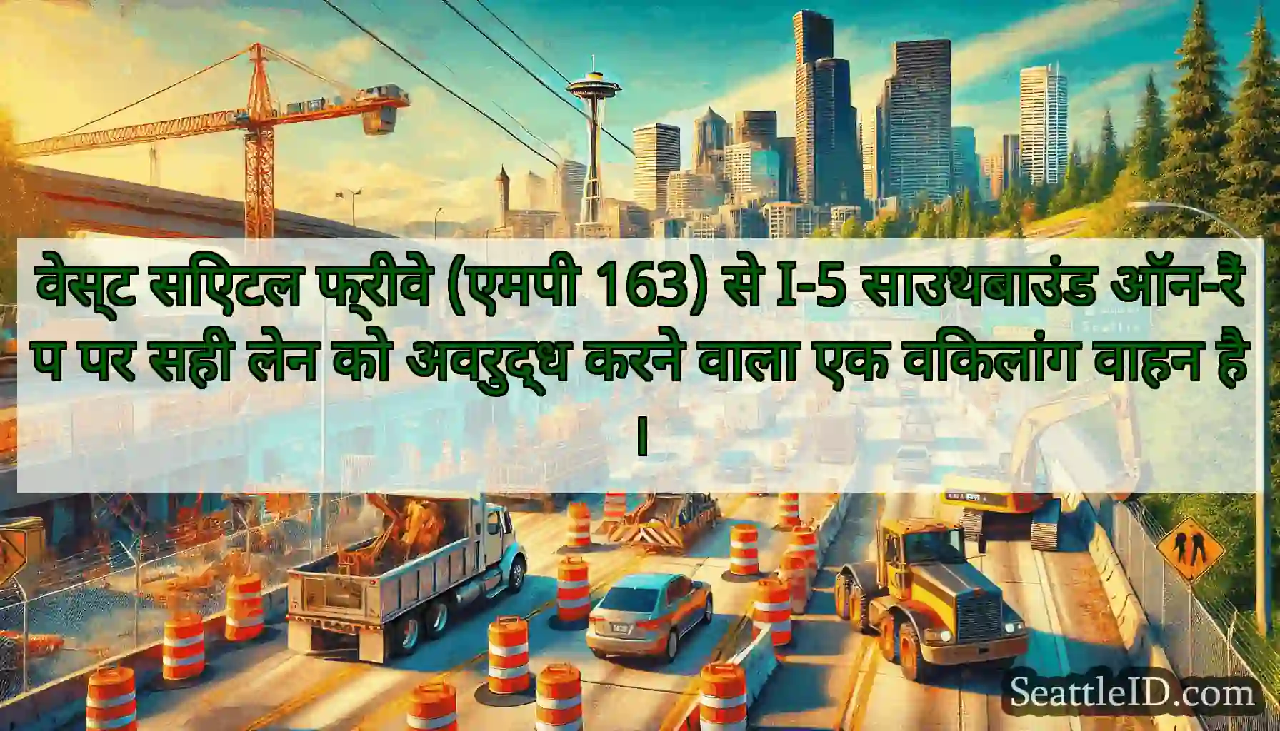 वेस्ट सिएटल फ्रीवे (एमपी 163) से I-5 साउथबाउंड