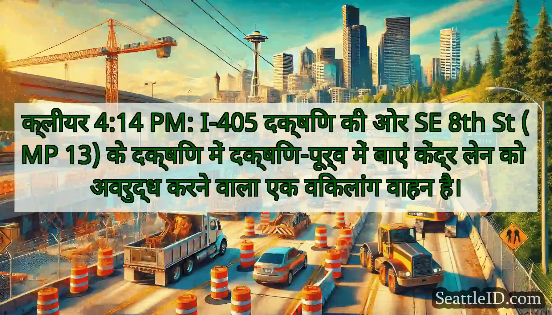 क्लीयर 4:14 PM: I-405 दक्षिण की ओर SE 8th St (MP