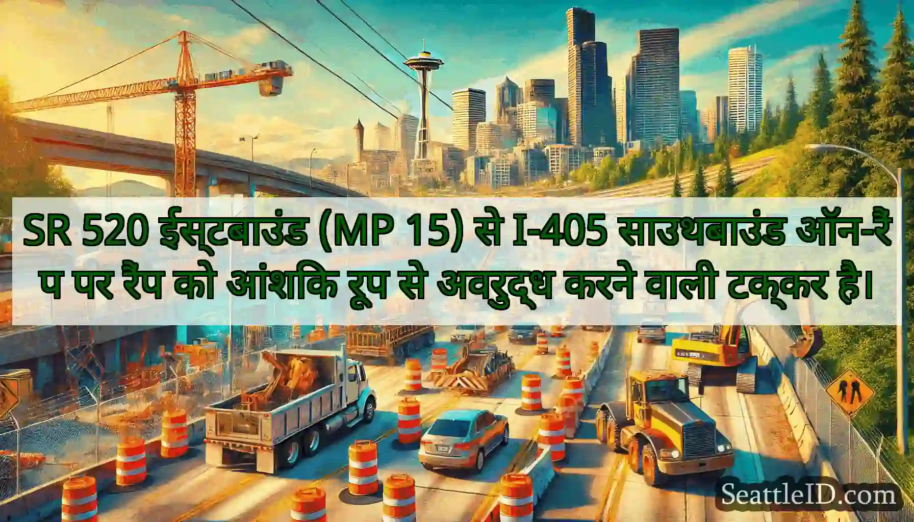 SR 520 ईस्टबाउंड (MP 15) से I-405 साउथबाउंड