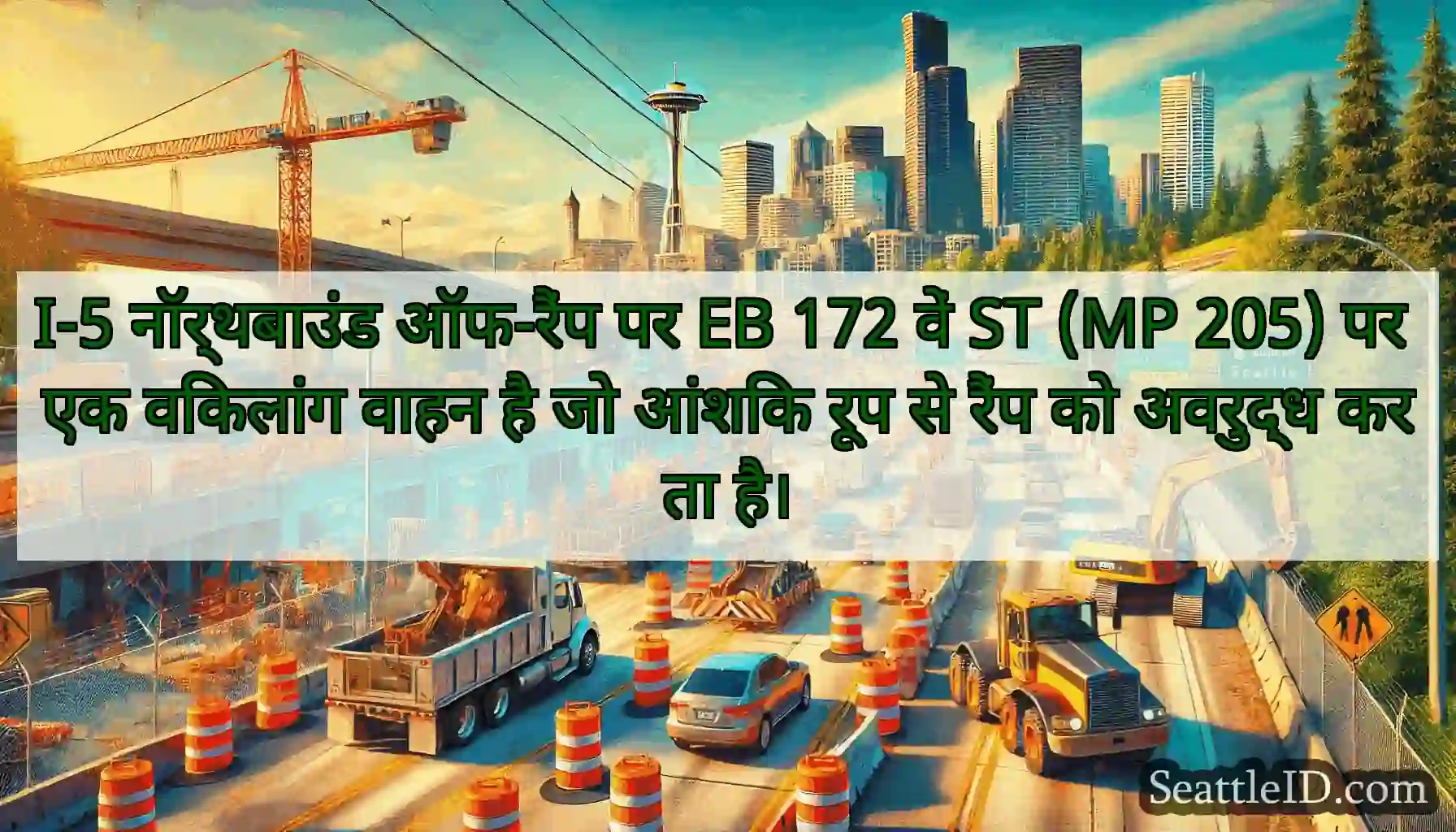 I-5 नॉर्थबाउंड ऑफ-रैंप पर EB 172 वें ST (MP 205)