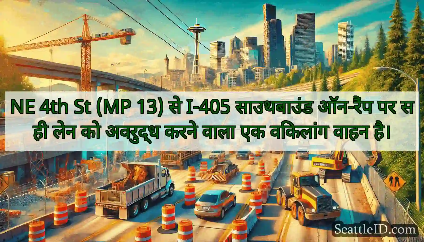 NE 4th St (MP 13) से I-405 साउथबाउंड ऑन-रैंप पर