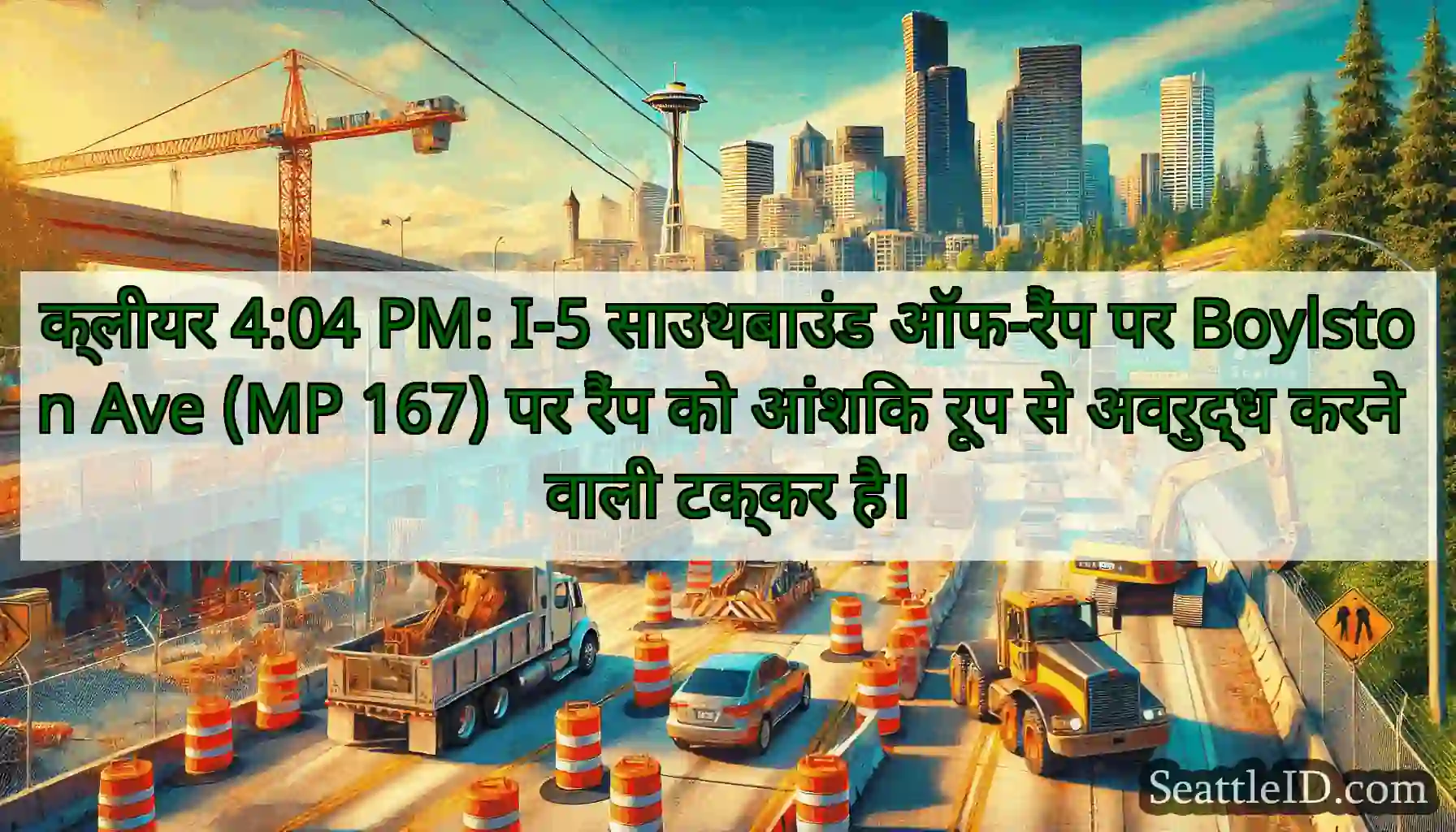 क्लीयर 4:04 PM: I-5 साउथबाउंड ऑफ-रैंप पर Boylston