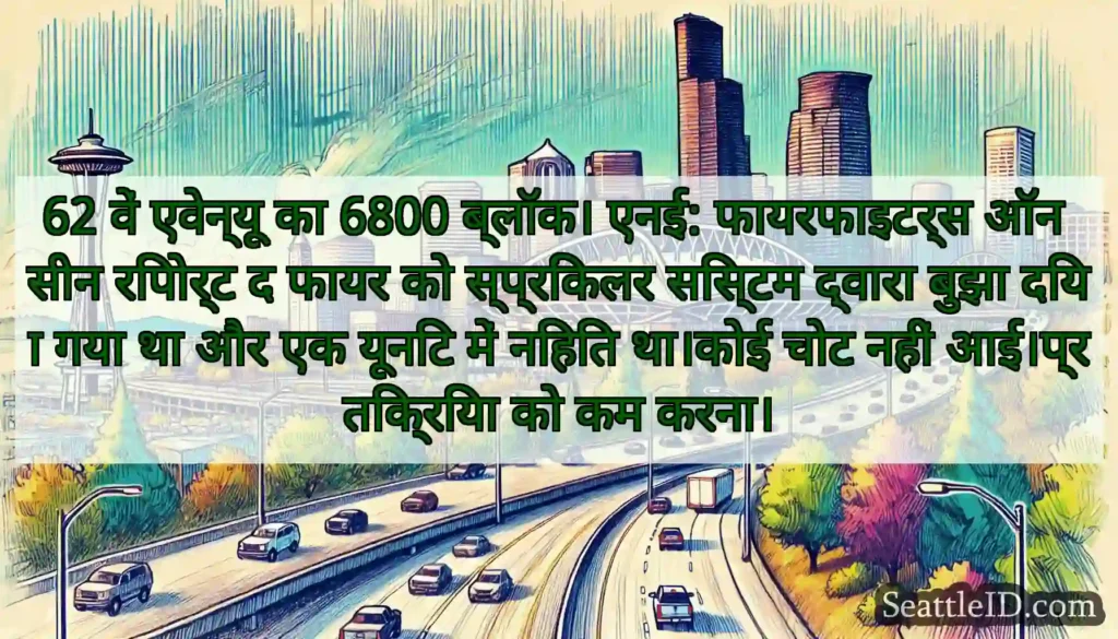 62 वें एवेन्यू का 6800 ब्लॉक। एनई: फायरफाइटर्स ऑन