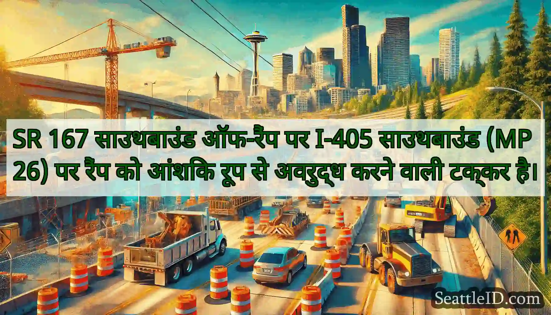 SR 167 साउथबाउंड ऑफ-रैंप पर I-405 साउथबाउंड (MP