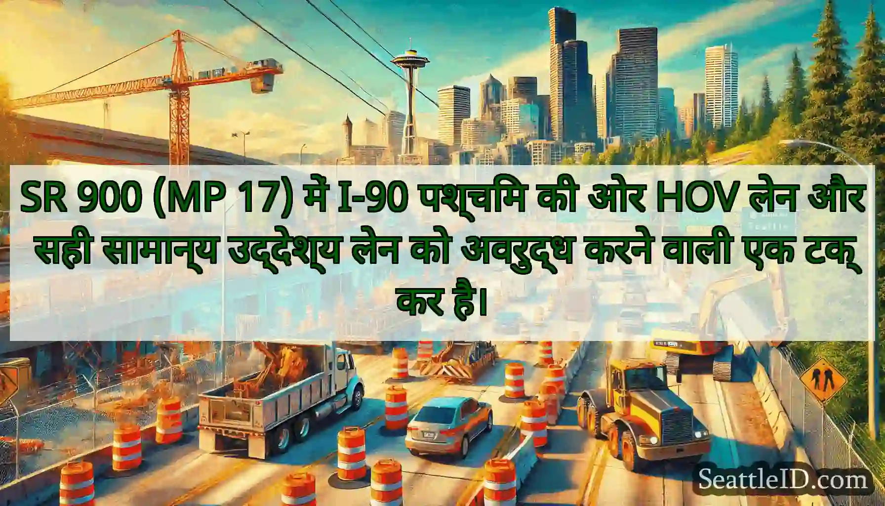 SR 900 (MP 17) में I-90 पश्चिम की ओर HOV लेन और