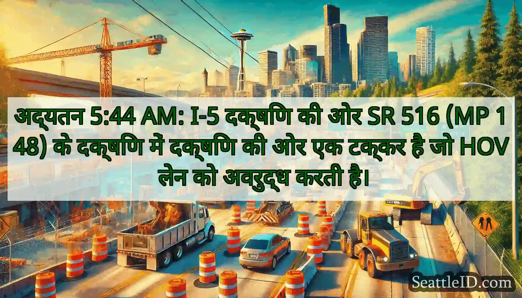 अद्यतन 5:44 AM: I-5 दक्षिण की ओर SR 516 (MP 148)