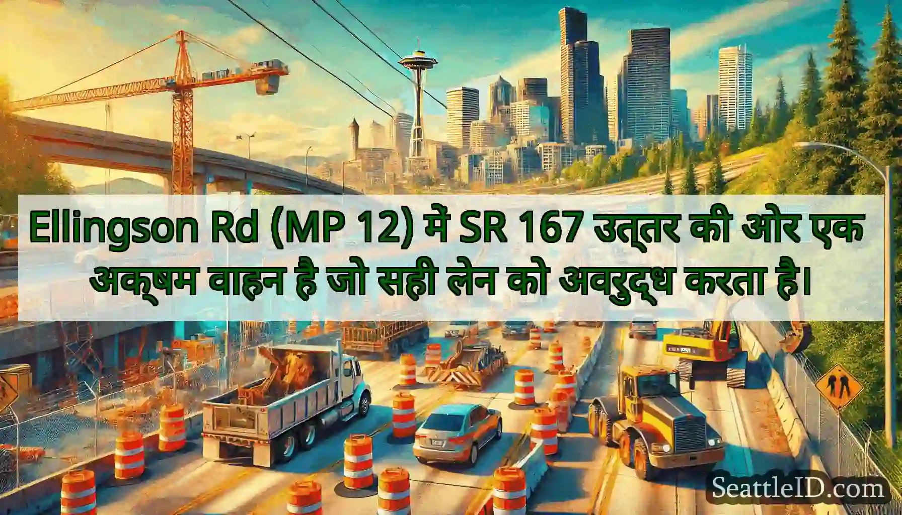 Ellingson Rd (MP 12) में SR 167 उत्तर की ओर एक