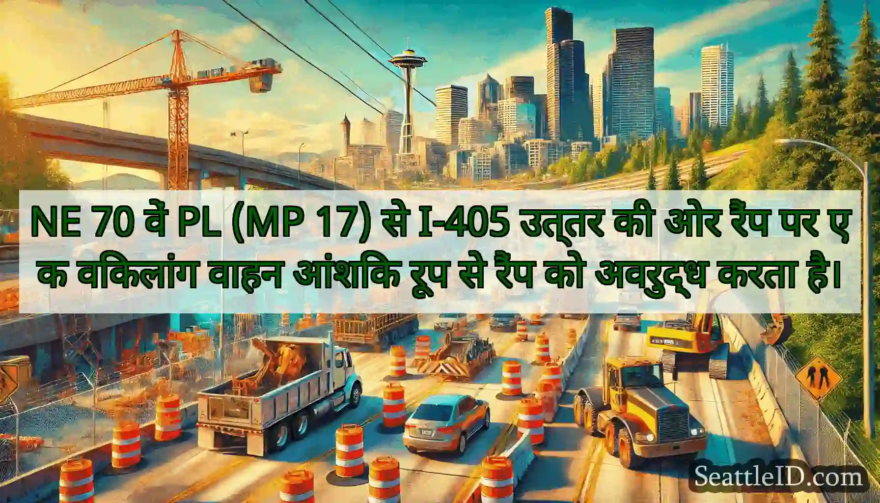 NE 70 वें PL (MP 17) से I-405 उत्तर की ओर रैंप पर