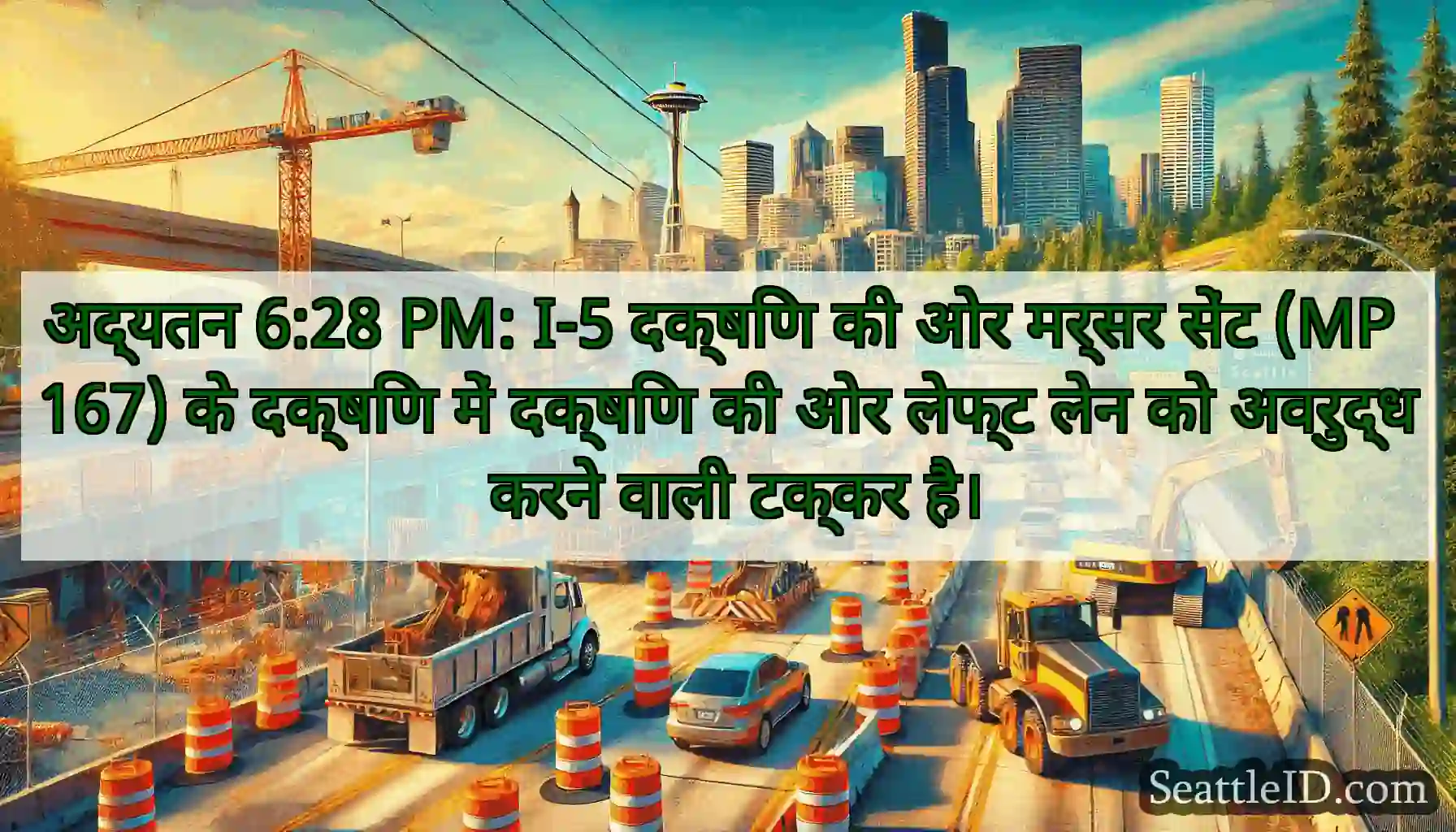 अद्यतन 6:28 PM: I-5 दक्षिण की ओर मर्सर सेंट (MP