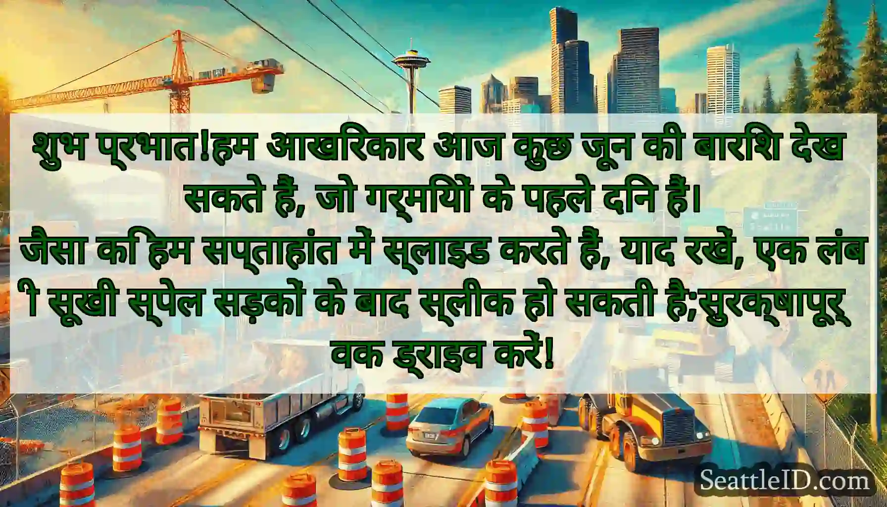 शुभ प्रभात!हम आखिरकार आज कुछ जून की बारिश देख