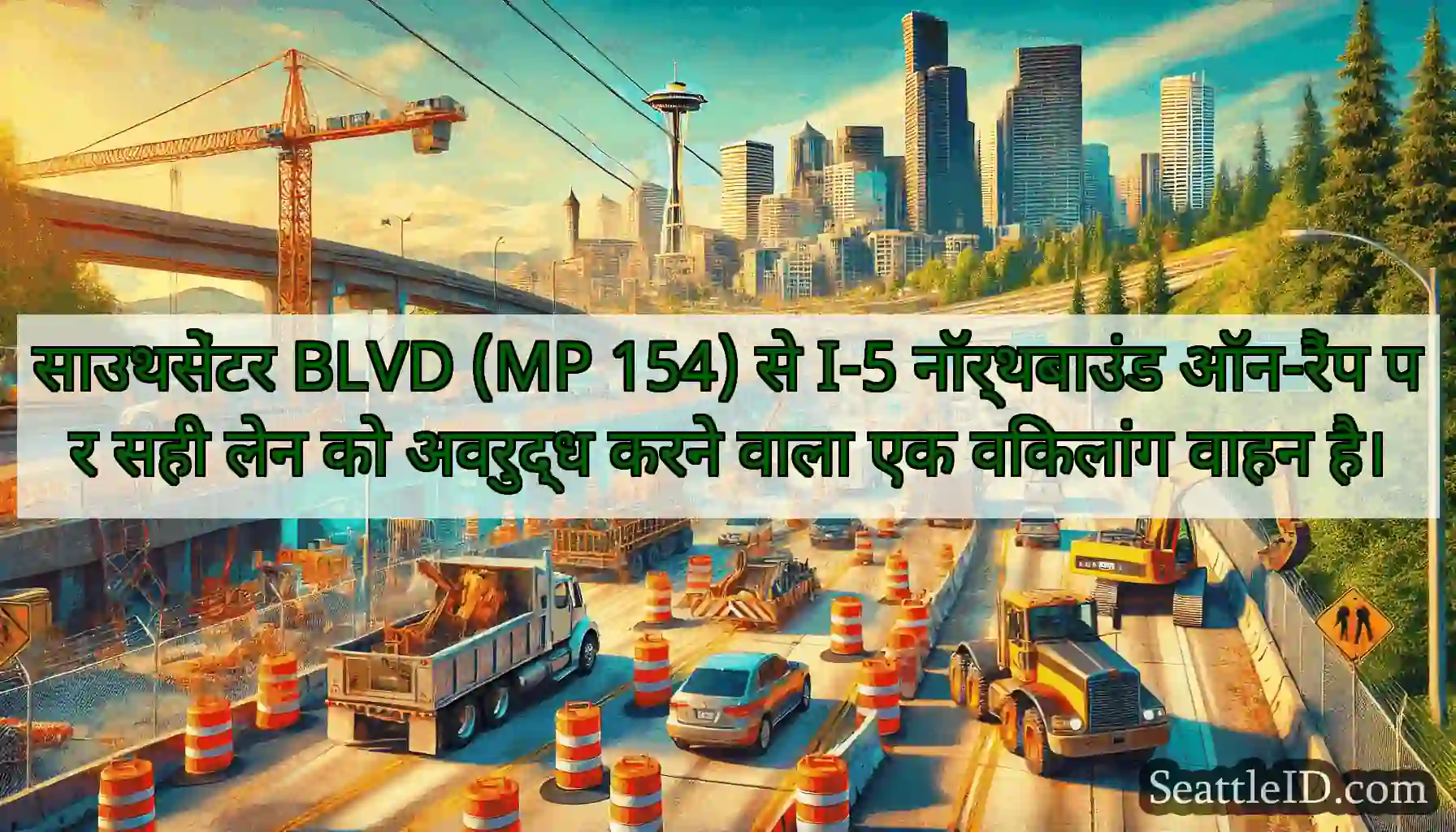साउथसेंटर BLVD (MP 154) से I-5 नॉर्थबाउंड ऑन-रैंप