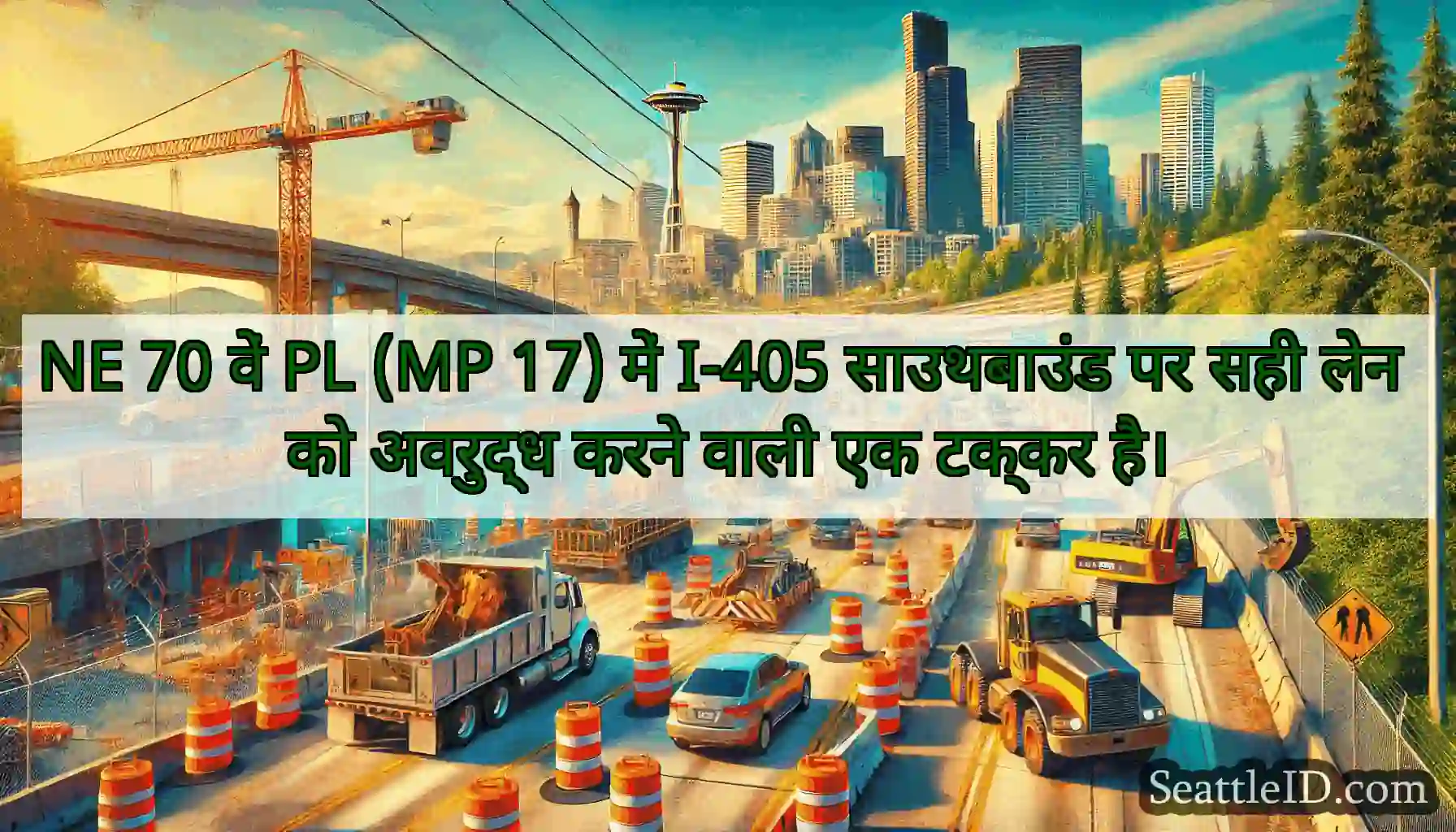 NE 70 वें PL (MP 17) में I-405 साउथबाउंड पर सही