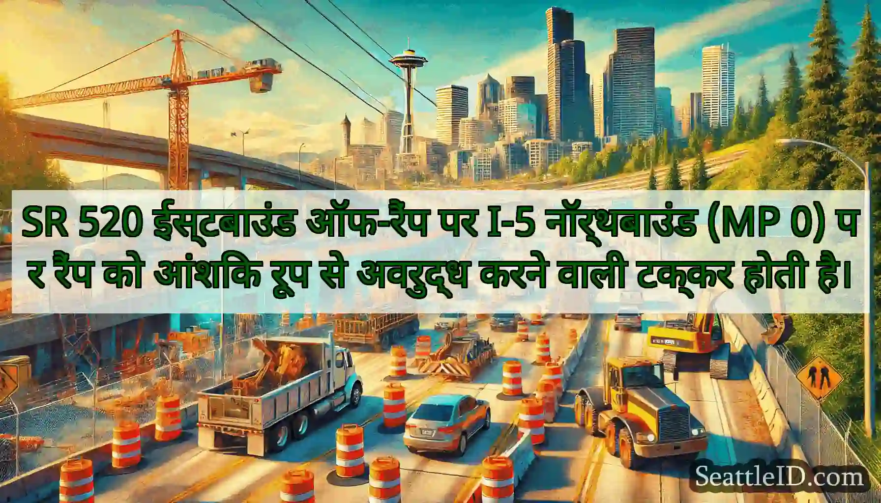 SR 520 ईस्टबाउंड ऑफ-रैंप पर I-5 नॉर्थबाउंड (MP 0)