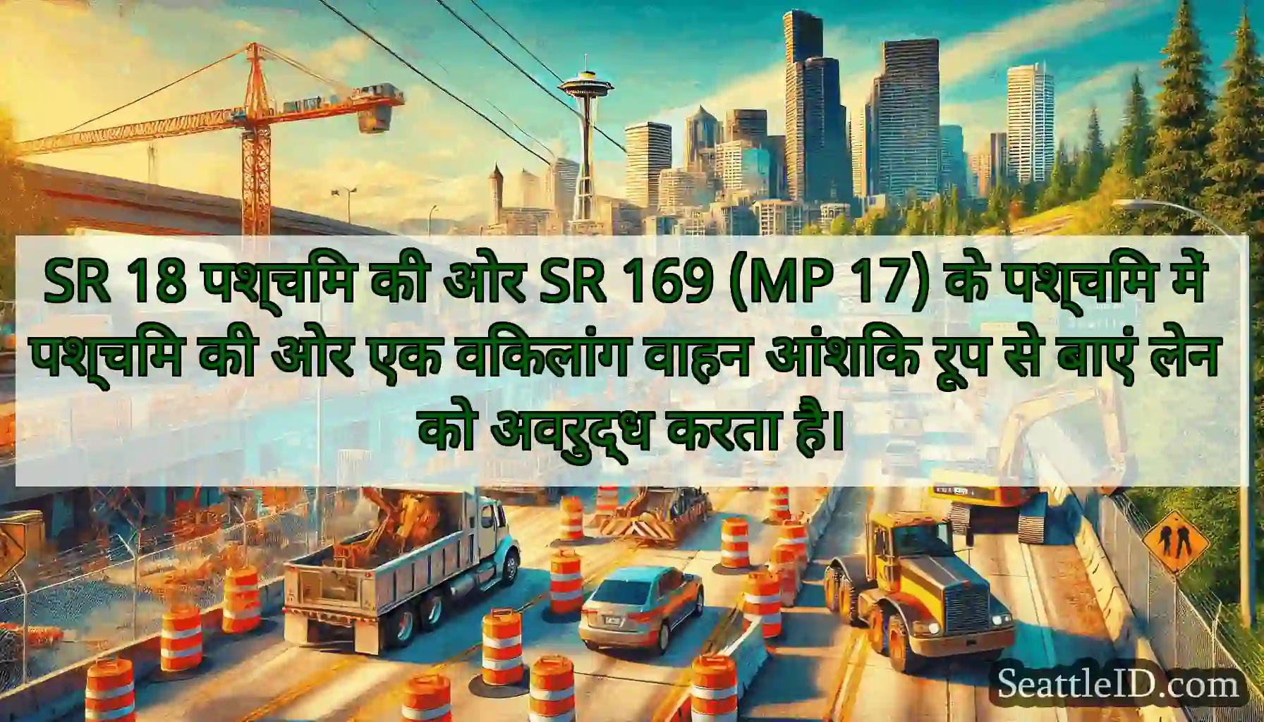 SR 18 पश्चिम की ओर SR 169 (MP 17) के पश्चिम में