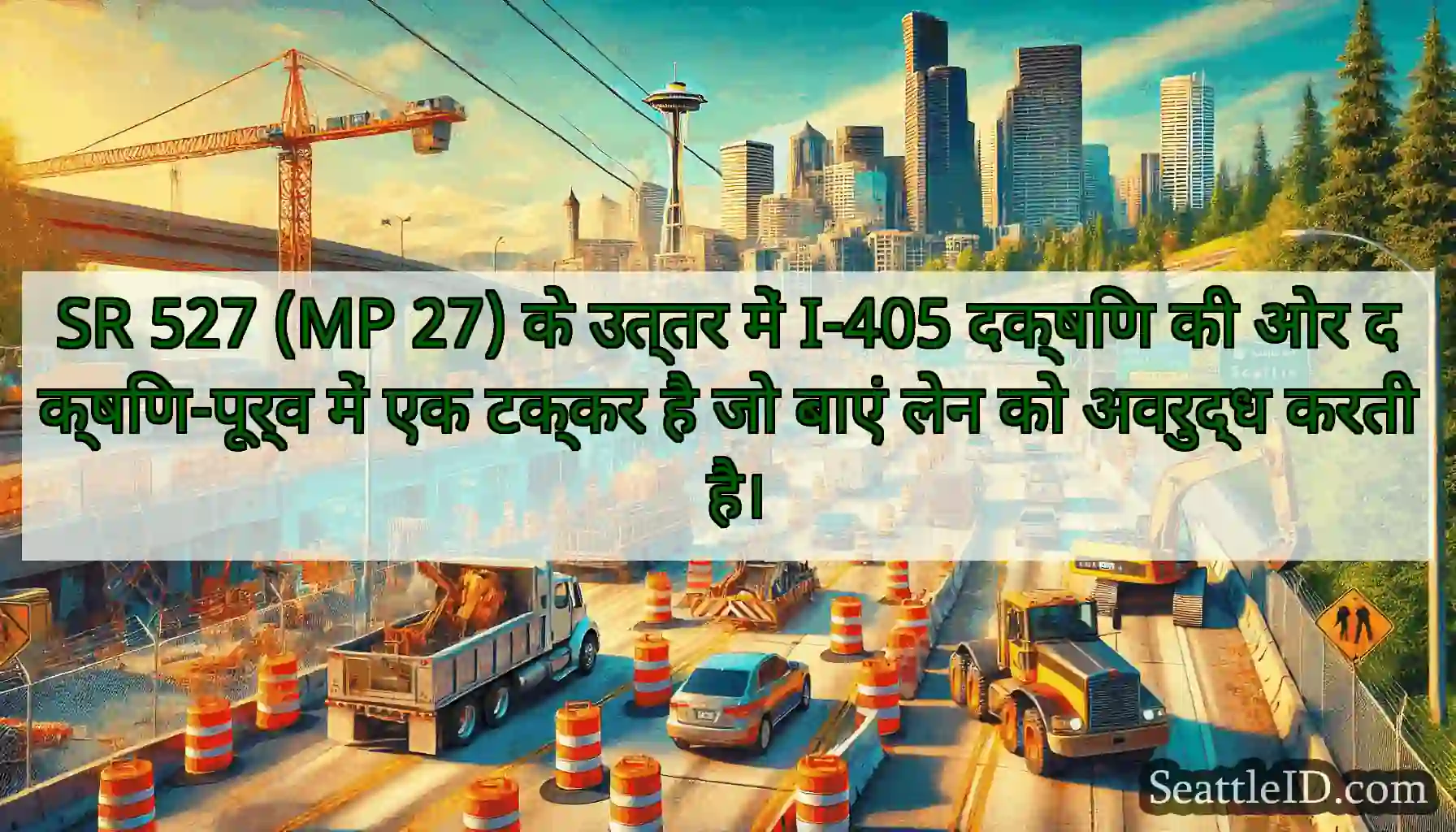 SR 527 (MP 27) के उत्तर में I-405 दक्षिण की ओर