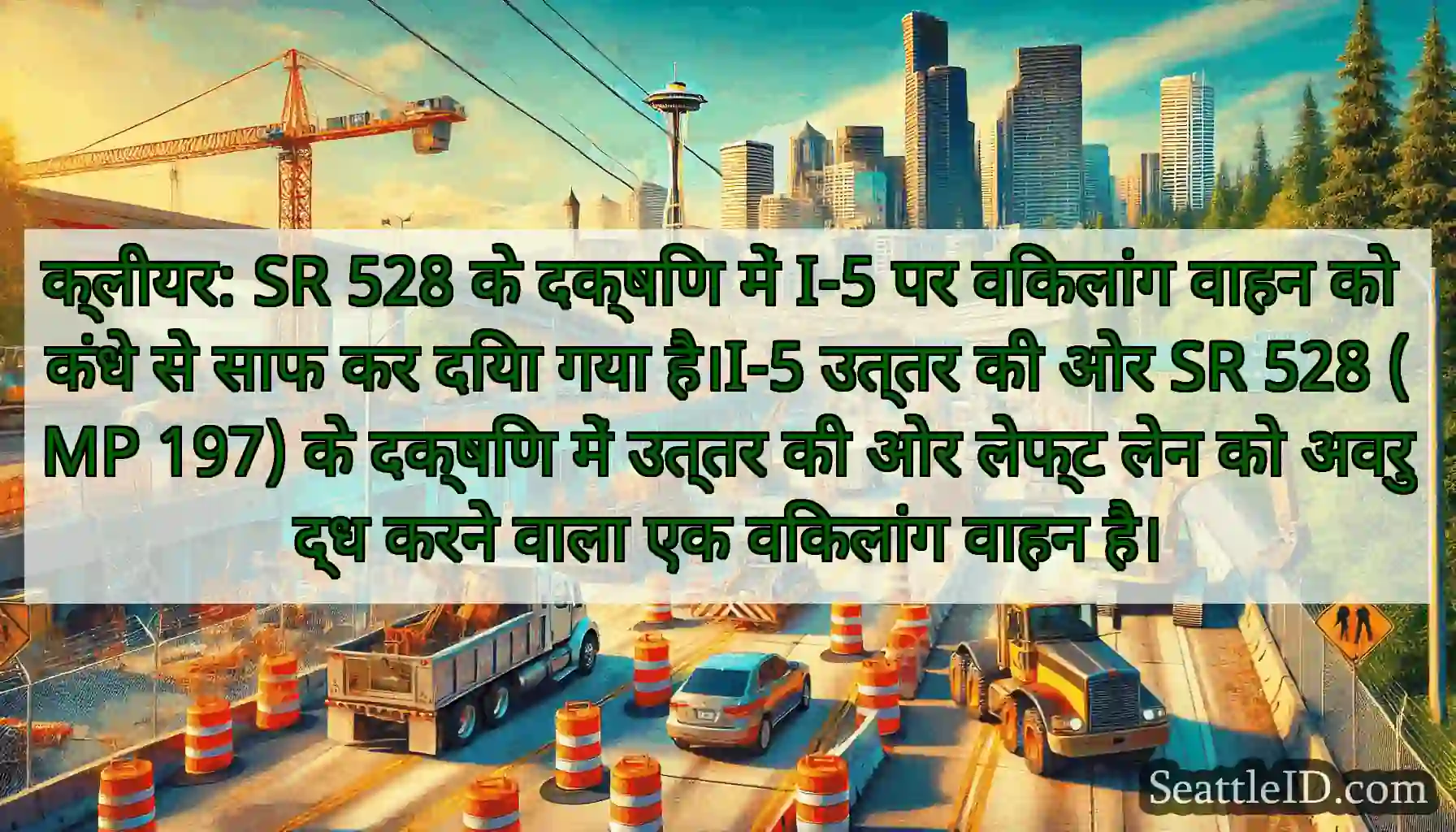 क्लीयर: SR 528 के दक्षिण में I-5 पर विकलांग वाहन