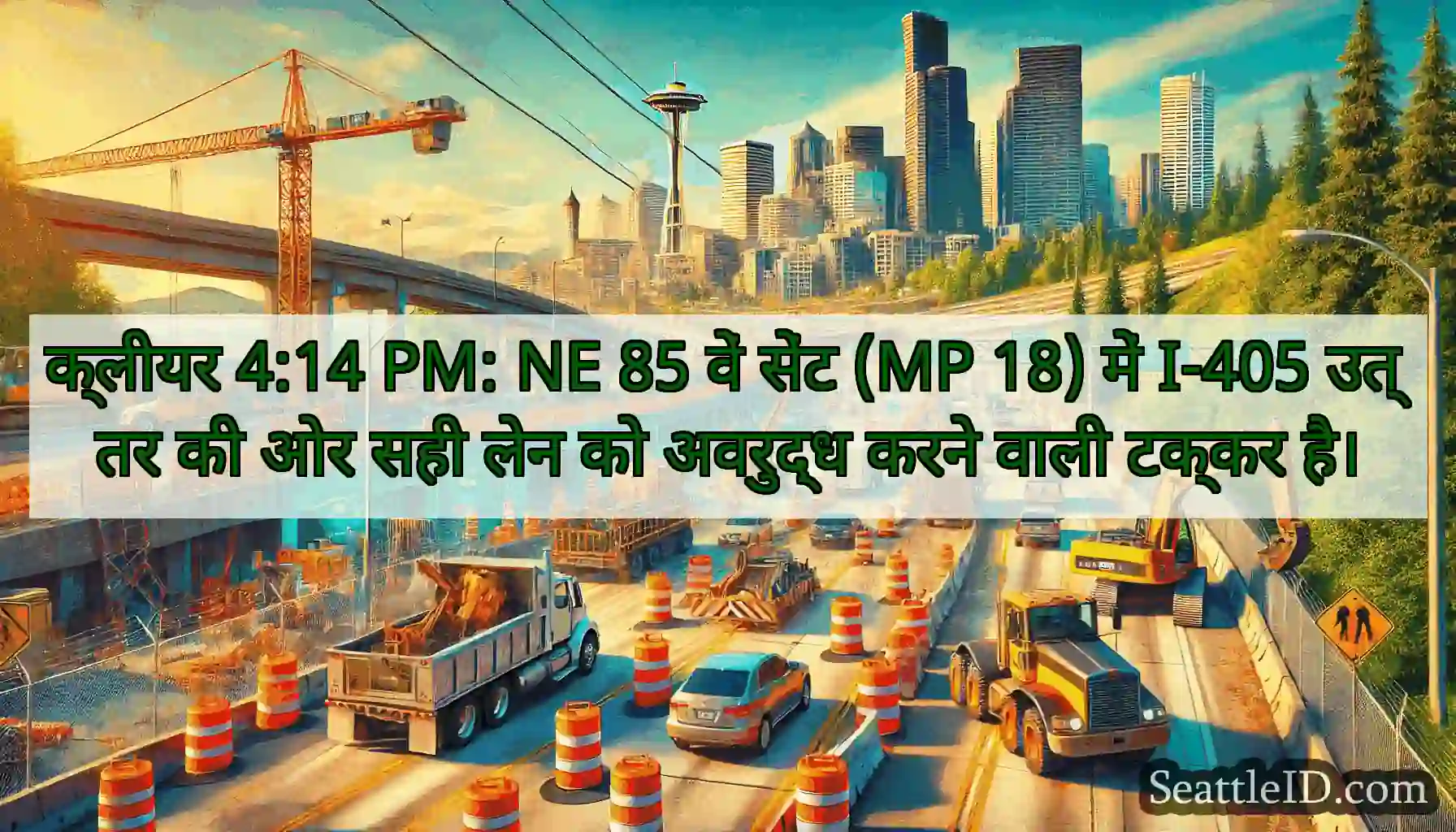 क्लीयर 4:14 PM: NE 85 वें सेंट (MP 18) में I-405