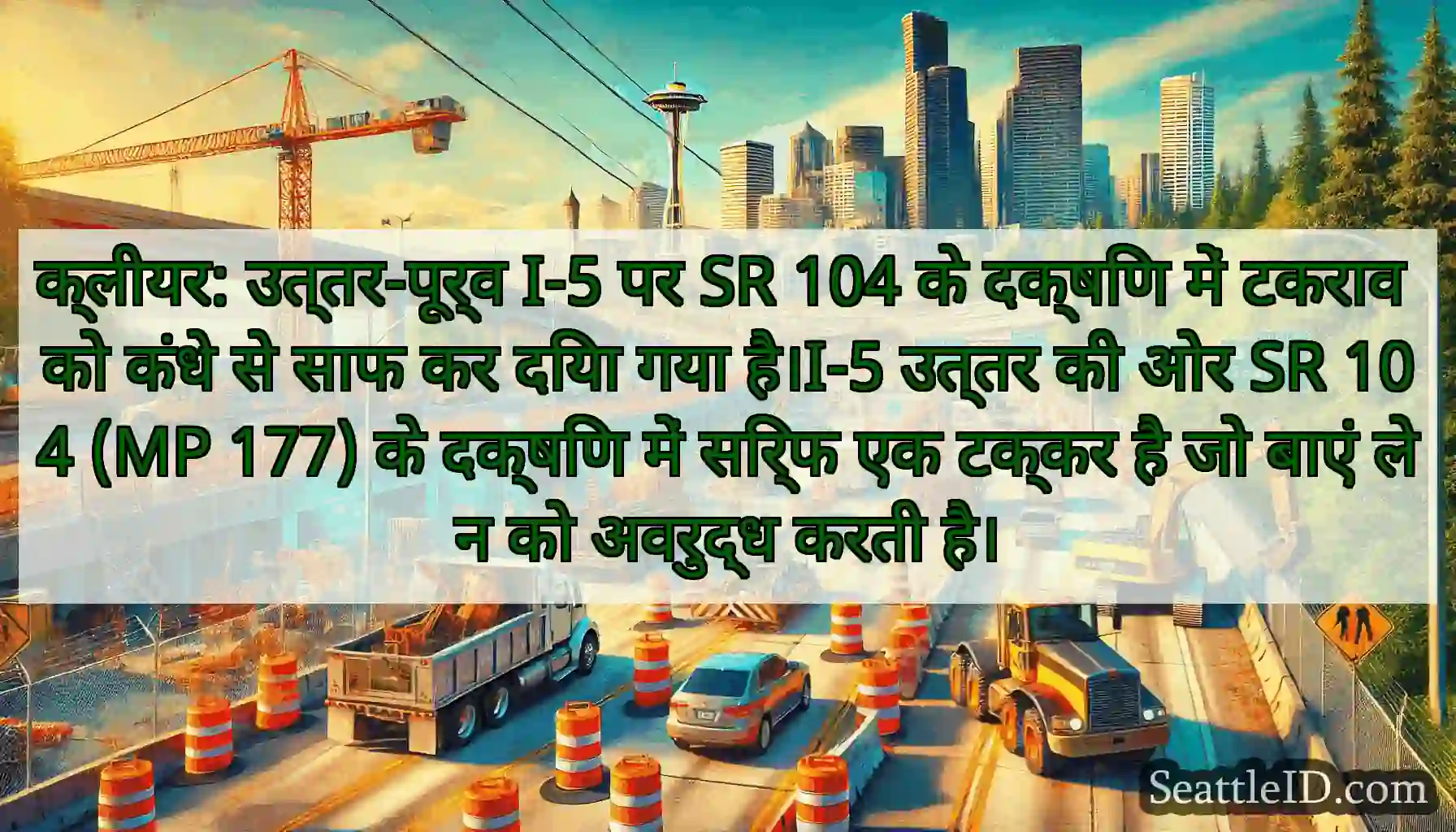 क्लीयर: उत्तर-पूर्व I-5 पर SR 104 के दक्षिण में
