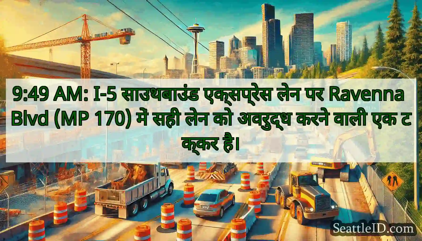 9:49 AM: I-5 साउथबाउंड एक्सप्रेस लेन पर Ravenna