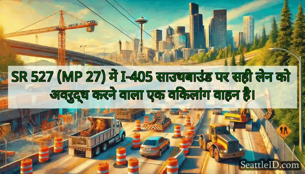 SR 527 (MP 27) में I-405 साउथबाउंड पर सही लेन को