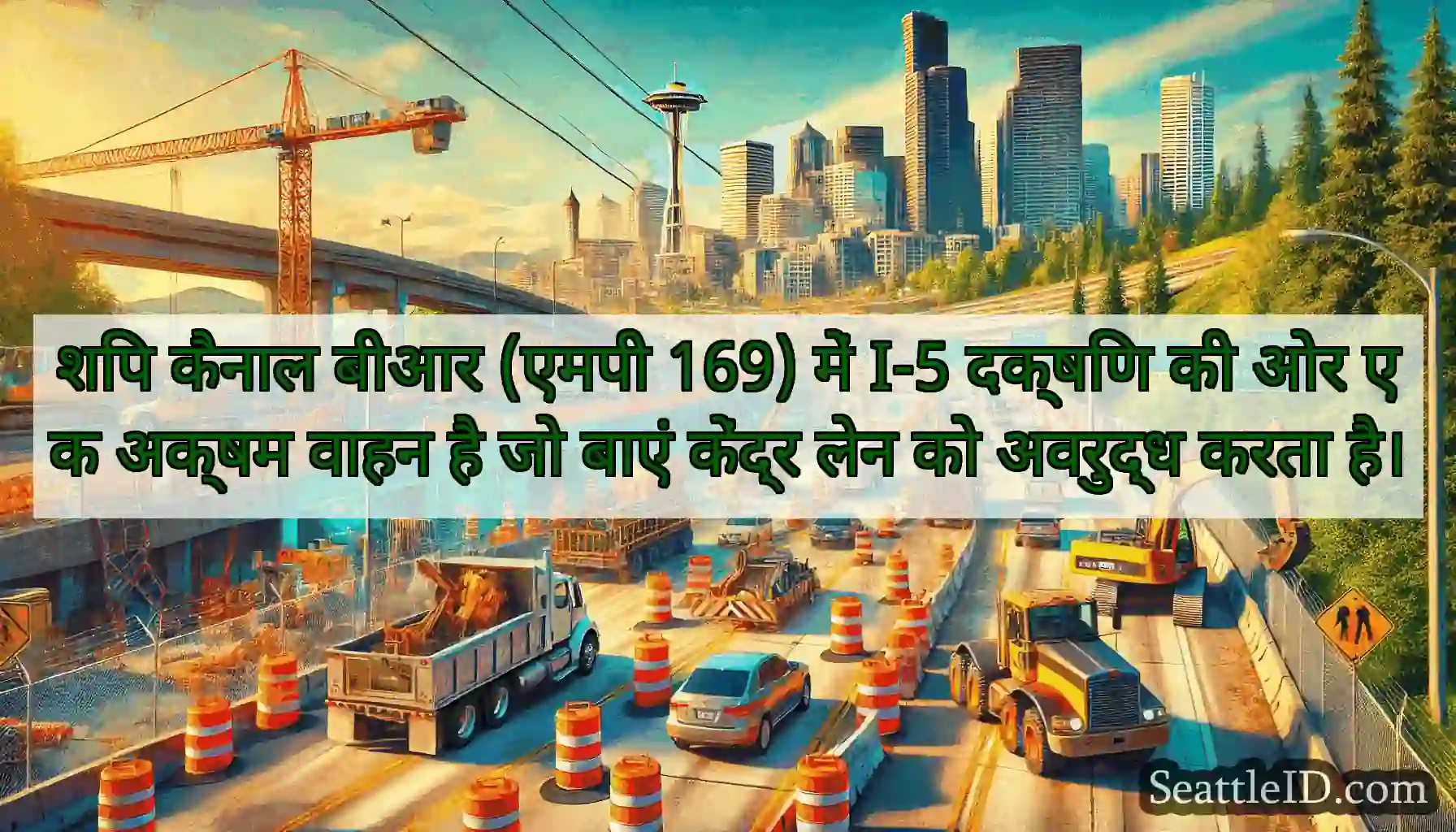 शिप कैनाल बीआर (एमपी 169) में I-5 दक्षिण की ओर एक